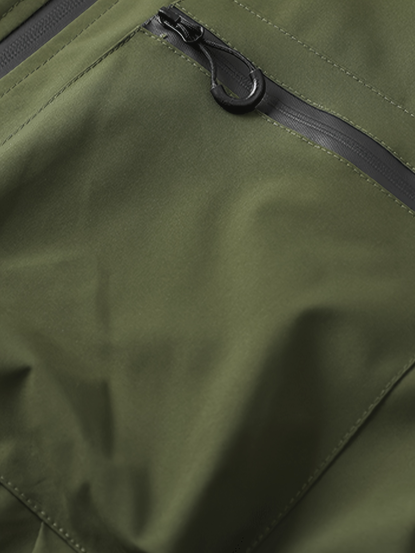 ZZD2392 Men Thin Hooded Windbreaker with Diagonal Zip Pocket, Techwear Outdoor Jacket - Image 3