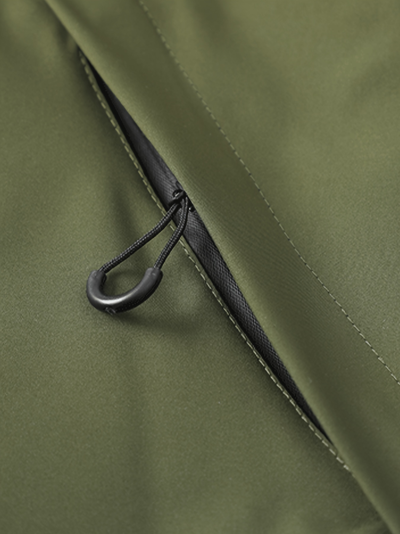 ZZD2392 Men Thin Hooded Windbreaker with Diagonal Zip Pocket, Techwear Outdoor Jacket - Image 4