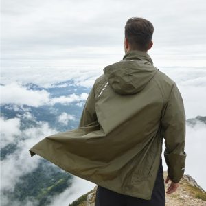 ZZD2406 Men Lightweight Packable Hooded Rain Jacket, Outdoor Coat for Hiking Cycling Travel