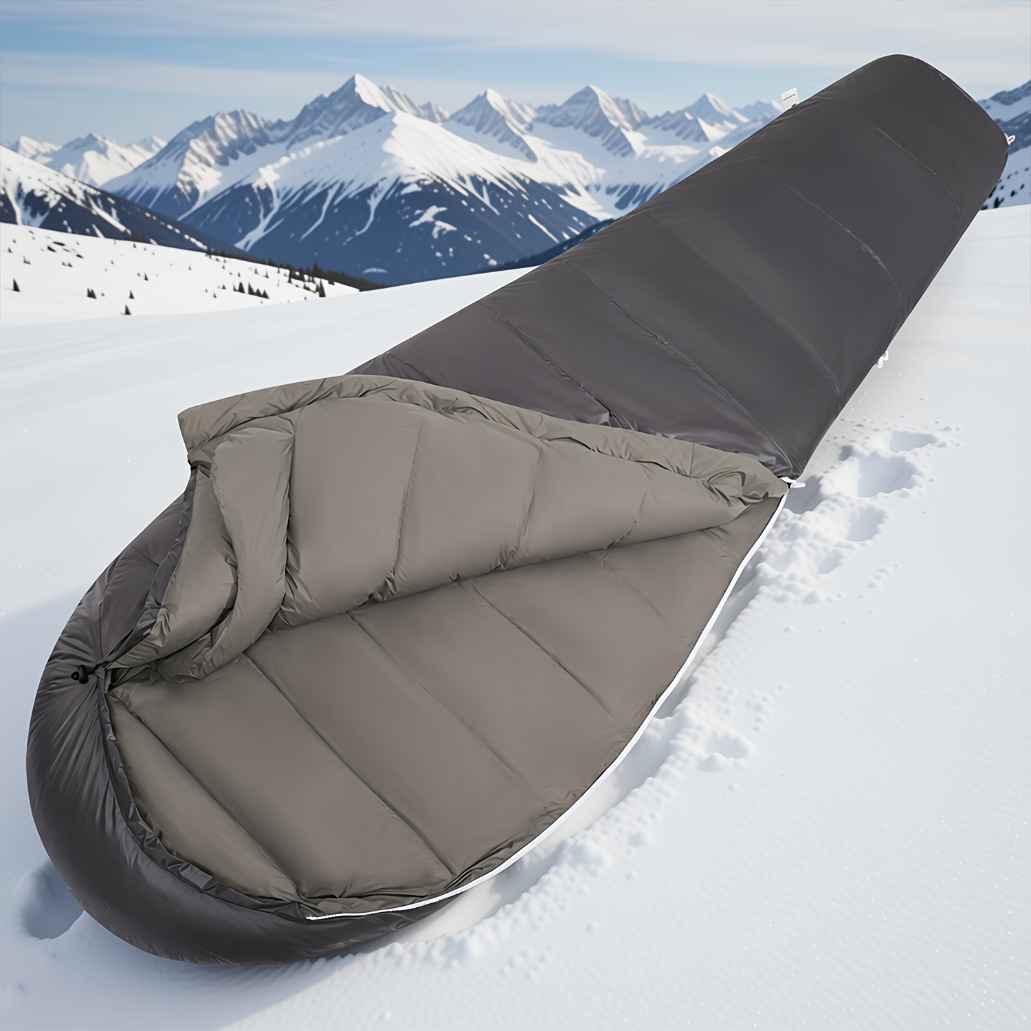 ZZD2401 Thickened Oval Outdoor Sleeping Bag, YKK Zipper, Warm & Compact for Travel - Image 4