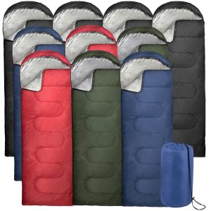 ZZD2403 10 Pack Cold Weather Hooded Adult Sleeping Bags, Bulk Wholesale