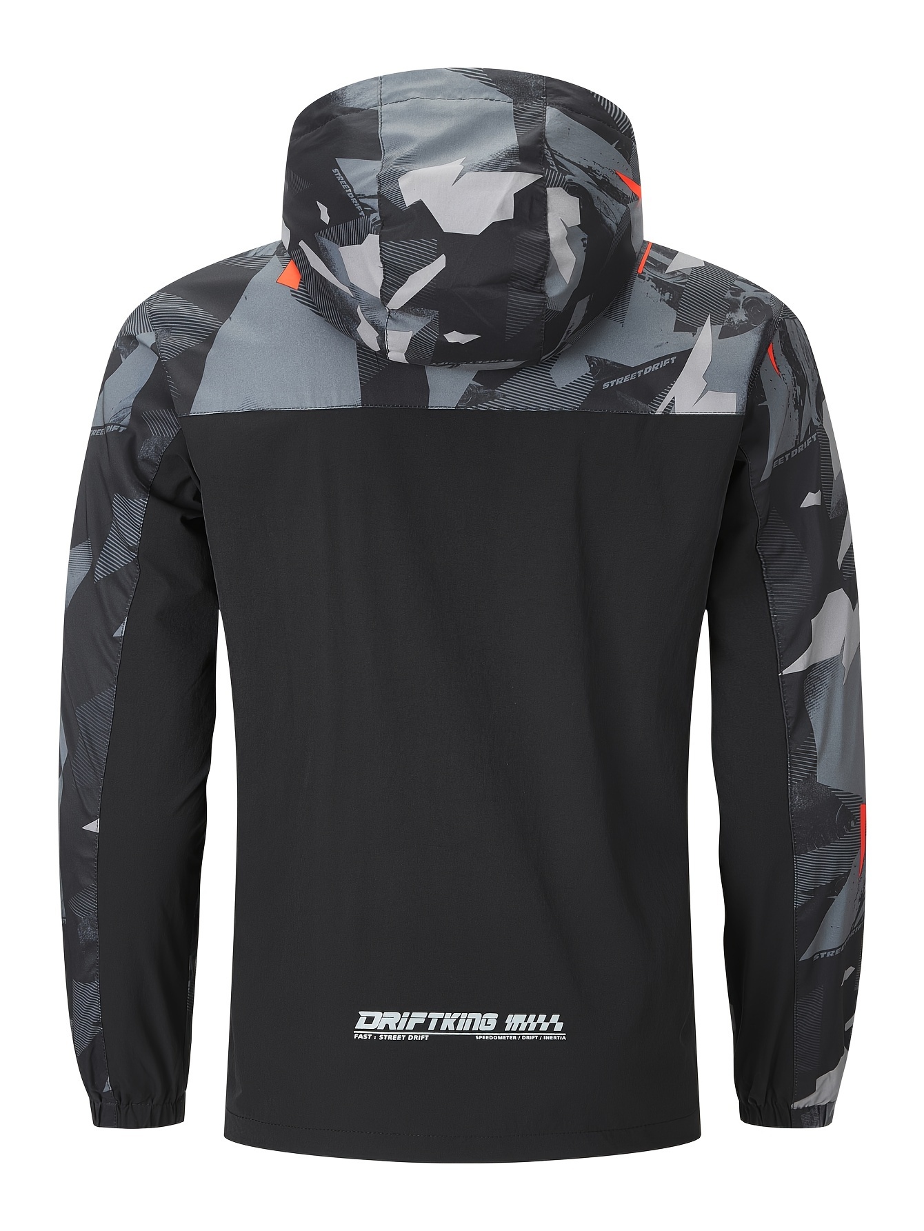 ZZD2390 Men's Print Athletic Jacket, Lightweight Windproof Breathable Spring Autumn Casual Top - Image 2