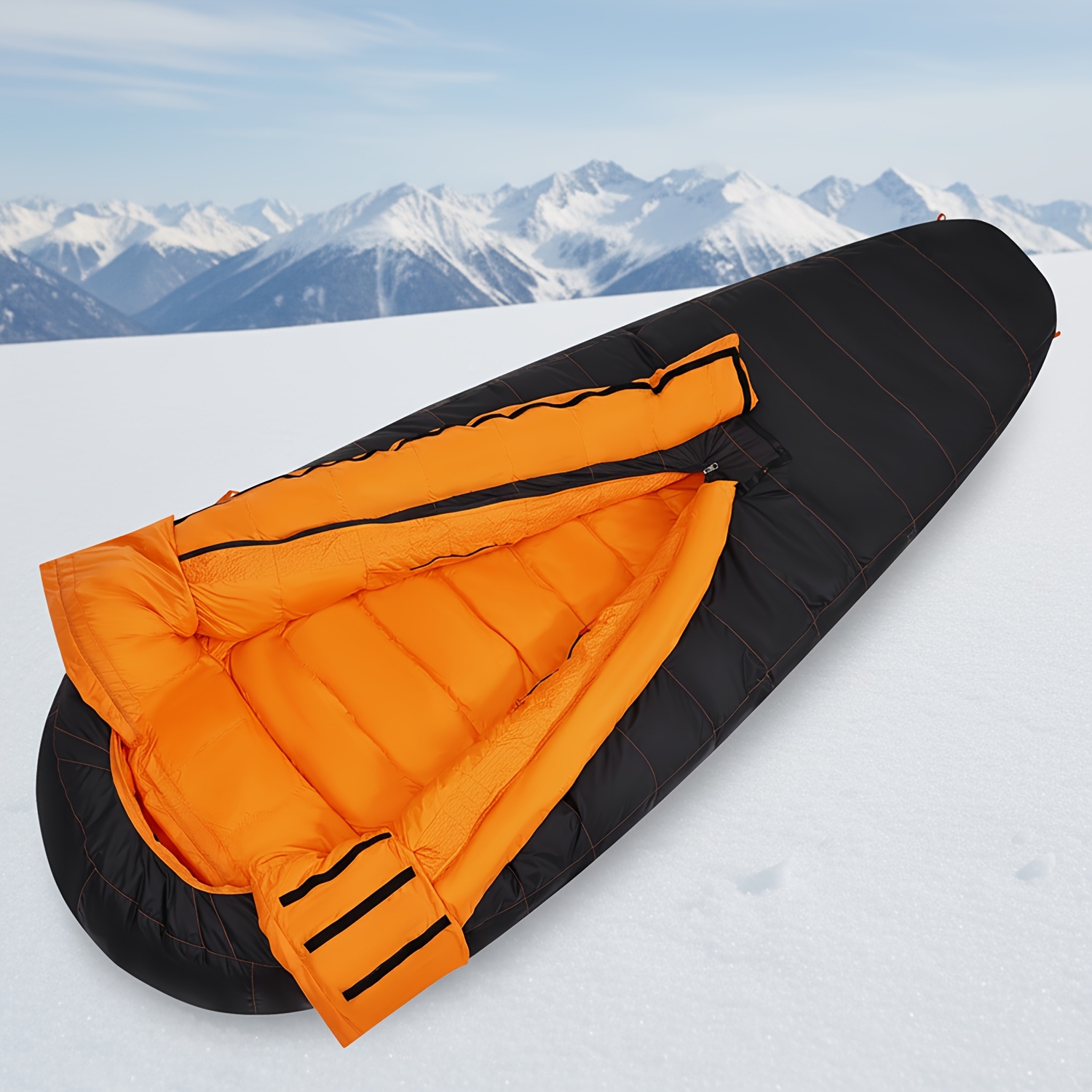 ZZD2380 Thickened Oval Sleeping Bag with YKK Zipper, Warm Portable Travel Sleeping Bag - Image 3