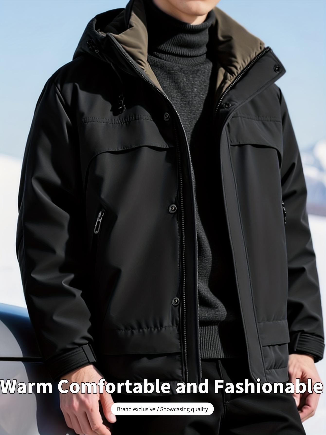 ZZD2404 Christmas Gift Men Duck Down Jacket, Windproof Warm Winter Outdoor Coat