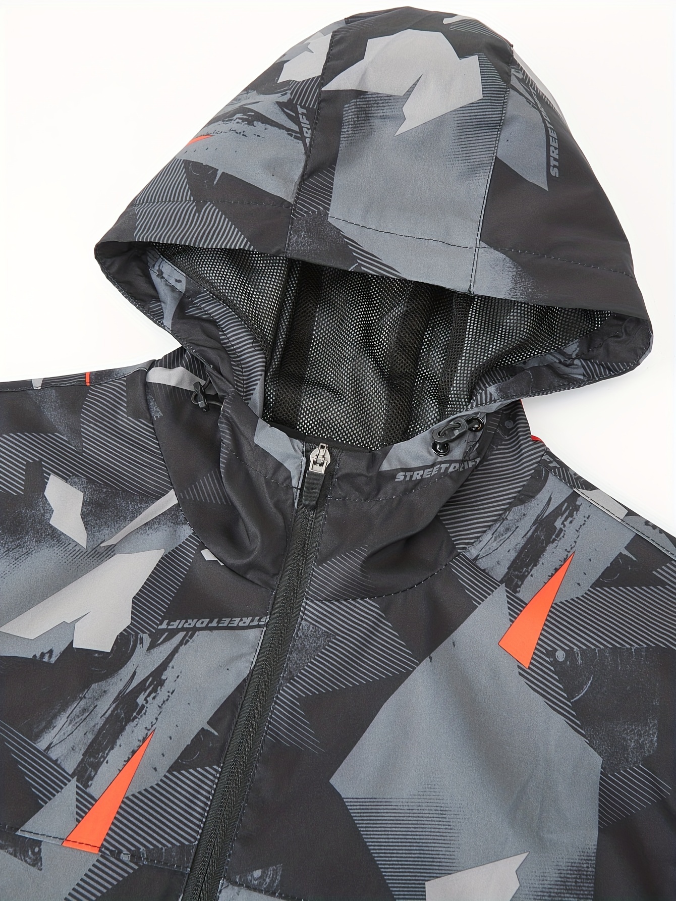 ZZD2390 Men's Print Athletic Jacket, Lightweight Windproof Breathable Spring Autumn Casual Top - Image 3