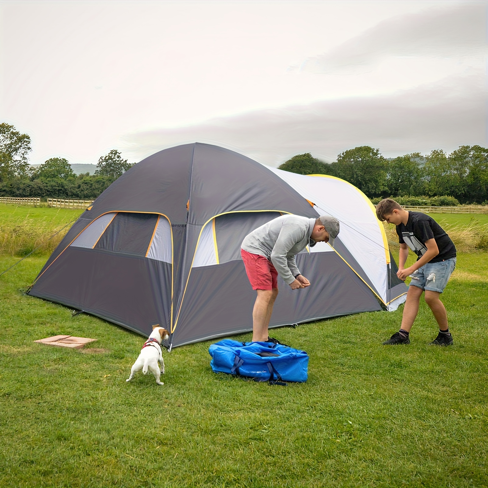 ZZD2396 6 Person Family Camping Tent, Portable with Screened Room - Image 2