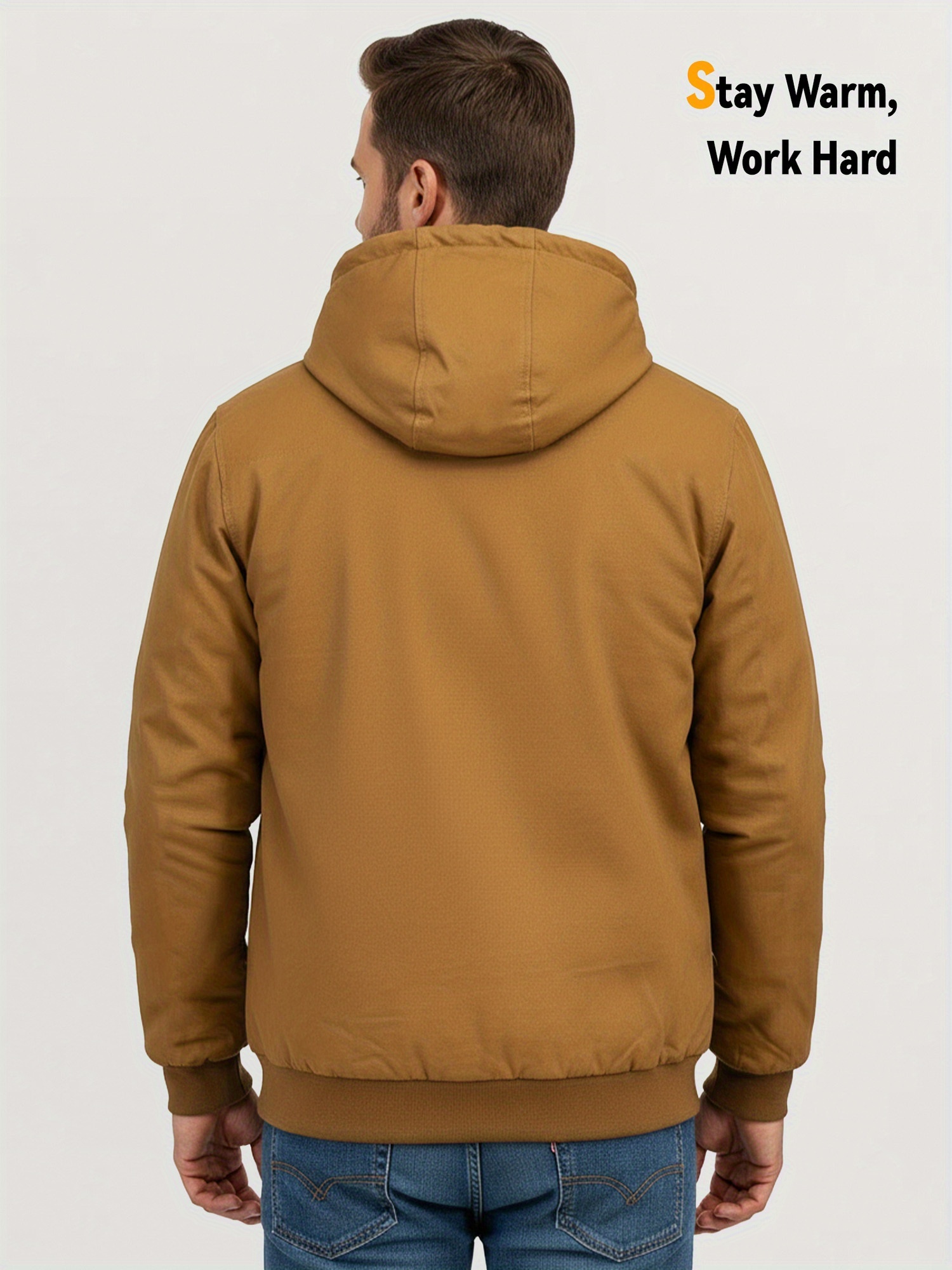 ZZD2405 Men 6 Zones Graphene Heated Jacket, Imitation Lamb Lining, Outdoor Ski Coat, Christmas Gift