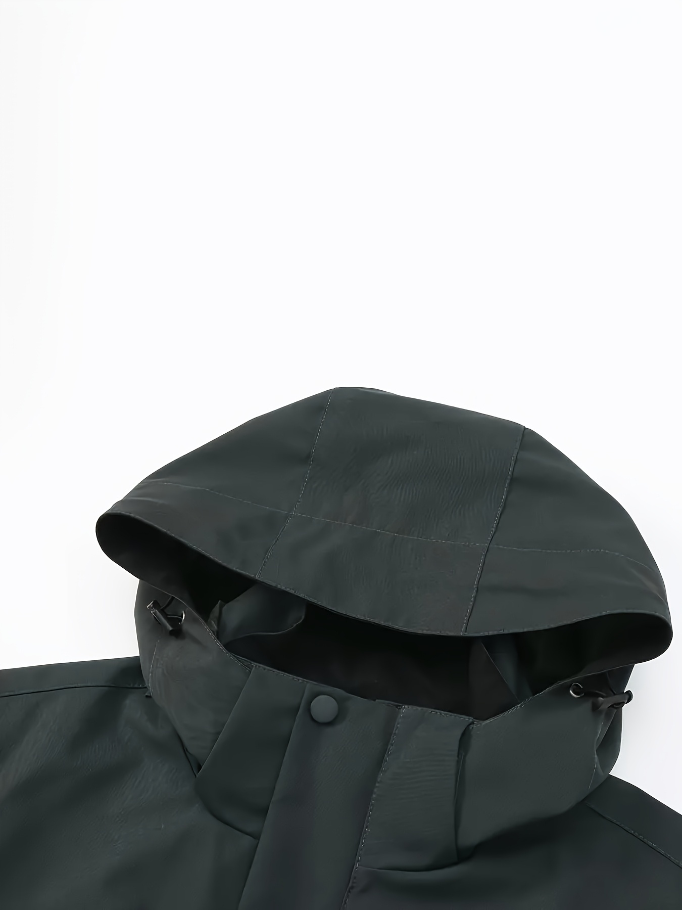 ZZD2388 Men Hooded Windbreaker, Loose Lightweight Solid Jacket for Hiking Cycling - Image 3