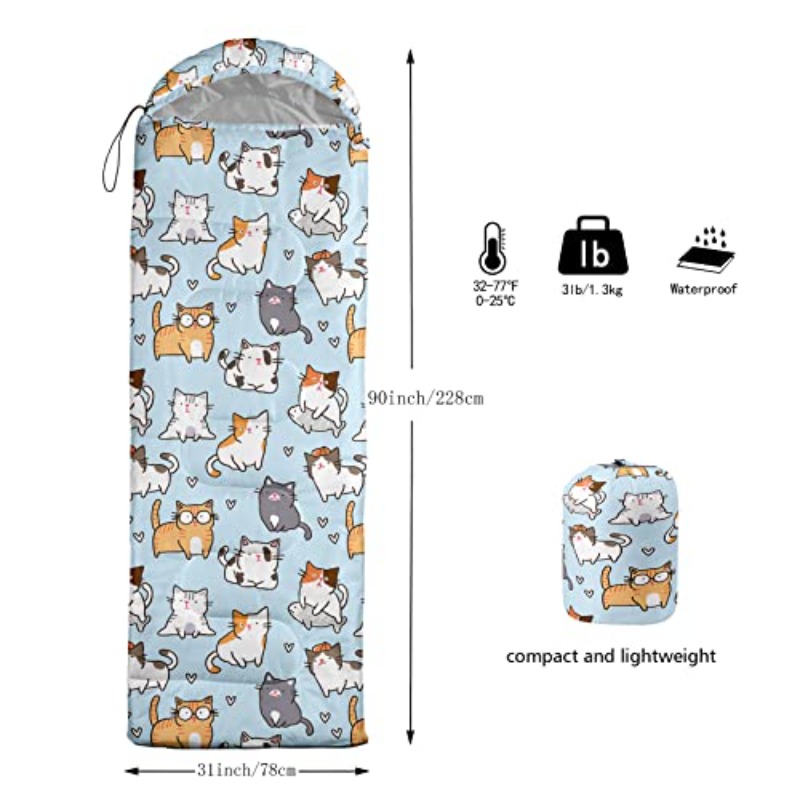 ZZD2384 Lightweight Adult Sleeping Bag, 3 Season for Warm & Cool Weather, Outdoor Camping - Image 4