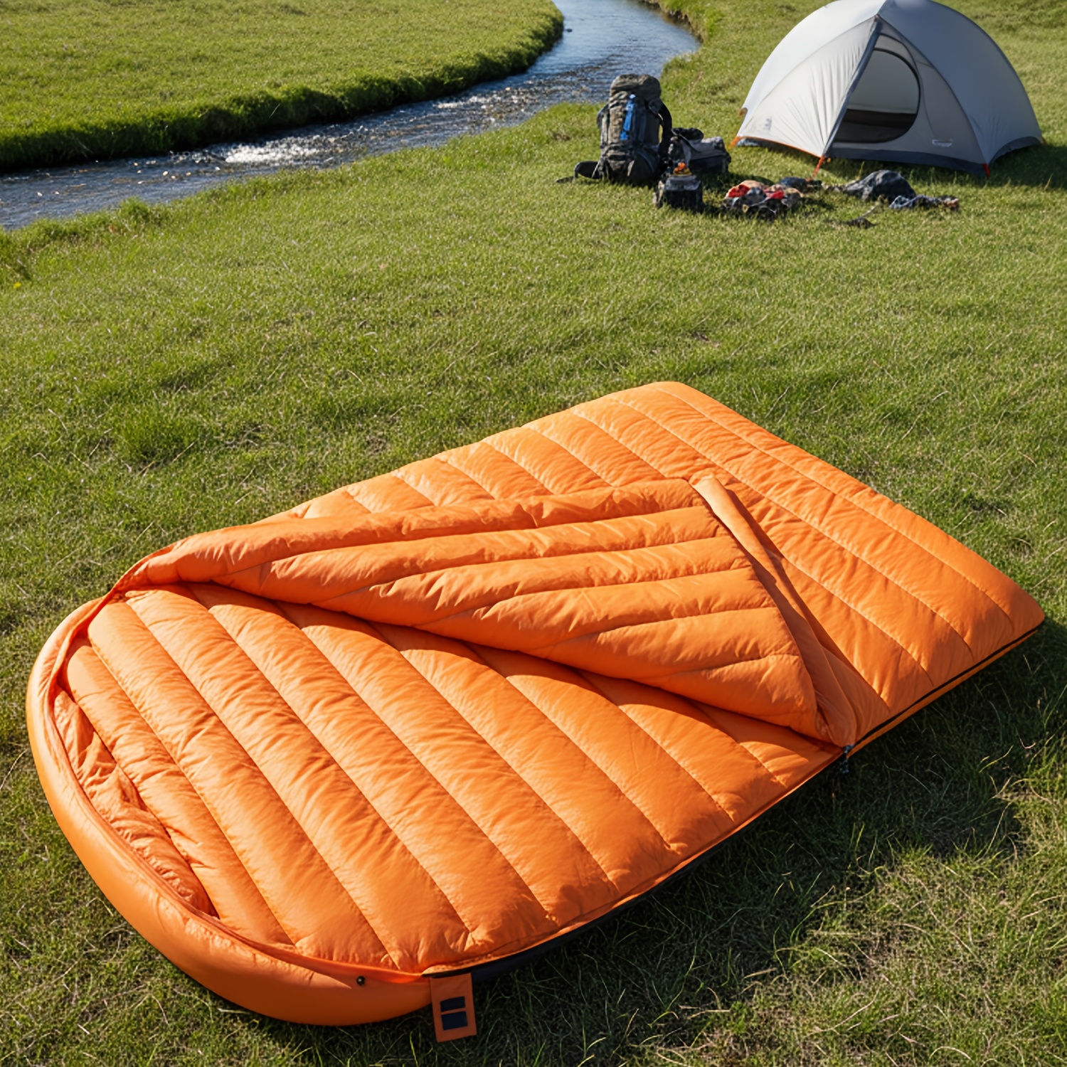 ZZD2383 2-Person YKK Zipper Thick Sleeping Bag, Warm Compact Outdoor Gear - Image 4